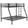 Alevera Metal Twin Over Full Bunk Bed with Ladder Black — product view 1