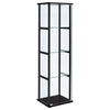 Cyclamen 4-shelf Clear Glass Curio Display Cabinet Black — product view 1