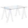 Amaturo 59-inch Glass Top Acrylic Writing Desk Clear — product view 1