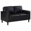 Ruth Upholstered Track Arm Loveseat Black — product view 1