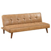 Jenson Upholstered Tufted Convertible Sofa Bed Saddle Brown — product view 1