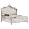 Antonella Upholstered Queen Panel Bed Ivory and Camel — product view 1