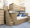 Jordan Bunk Bed — Twin/Full / Weathered Sand / Stairs