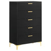 Kendall 5-drawer Bedroom Chest Black — product view 1