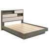 Fenwick Queen Bed Bookcase Headboard Grey Oak — product view 1