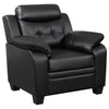 Finley Upholstered Padded Arm Tufted Accent Chair Black — product view 1