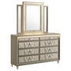 Lorient 8-drawer LED Dresser with Mirror Ivory and Camel — product view 1