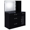 Flora 2-drawer Vanity Set with LED Mirror Black High Gloss — product view 1