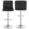 Lenny Tufted Adjustable Leatherette Bar Stool Black (Set of 2) — product view 1