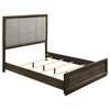 Atlas 64-inch Queen Upholstered Panel Bed Grey and Dark Oak — product view 1