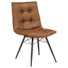 Aiken Faux Leather Upholstered Dining Side Chair Saddle Brown (Set of 4) — product view 1