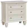 Sandy Beach 3-drawer Nightstand Cream White — product view 1