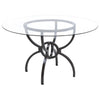 Aviano Round 48-inch Glass Top Metal Dining Table Gunmetal — product view 1
