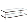 Trini 1-shelf Glass Top Coffee Table Black Nickel — product view 1
