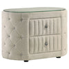 Sonya 2-drawer Upholstered Nightstand Bedside Table Ivory — product view 1