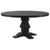 Florence Round 60-inch Pedestal Base Dining Table Black — product view 1
