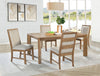 Bruner 5-piece 72-inch Rectangular Dining Set Natural Brown — product view 1