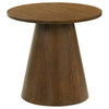 Franklin Round Wood Pedestal Side End Table Dark Brown — product view 1