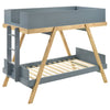 Frankie Wood Twin Over Twin Bunk Bed Blue and Natural — product view 1