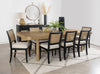 Arini 9-piece Extension Leaf Dining Table Set Sand Wash and Black — product view 1