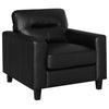 Scotland Faux Leather Upholstered Track Arm Chair Black — product view 1