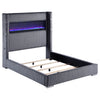 Tisdall Upholstered Queen Flame Visualizer Bed Grey — product view 1