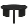 Cordova Round Solid Wood Coffee Table Black — product view 1