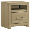 Hendricks 1-drawer Nightstand Bedside Table with Cubby Light Oak — product view 1