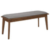 Alfredo Upholstered Dining Bench Grey and Natural Walnut — product view 1