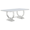 Antoine Rectangular 95-inch Glass Top Dining Table White — product view 1