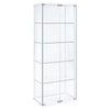 Delphinium 4-Shelf Clear Glass Curio Display Cabinet White — product view 1