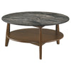 Bradley Round SmartTop Cocktail Coffee Table Smokey Grey and Brown — product view 1