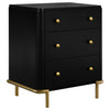 Arini 3-drawer Nightstand Black — product view 1