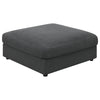Serene Square Upholstered Ottoman Charcoal — product view 1