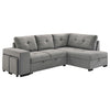 Roanne Fabric Upholstered Sleeper Sectional Sofa Grey — product view 1