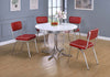 Retro 5-piece Round Dining Table Set White and Red — product view 1