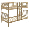 Abram Windsor Twin Over Twin Wood Bunk Bed with Ladder Almond — product view 1