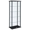 Delphinium 4-Shelf Clear Glass Curio Display Cabinet Black — product view 1