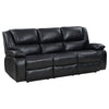 Camila Upholstered Motion Reclining Sofa Black — product view 1