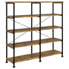 Analiese 63-inch 4-shelf Double Bookshelf Rustic Nutmeg — product view 1