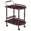 Palmer 2-tier Rectangular Wood Bar Cart Merlot — product view 1