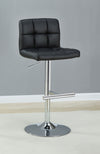 Lenny Tufted Adjustable Leatherette Bar Stool Black (Set of 2) — product view 2