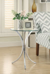 Eloise Round Glass Top Accent Side Table Chrome — product view 2
