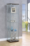 Bellatrix 3-shelf Clear Glass Curio Cabinet Cappuccino — product view 2