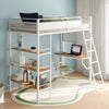 Campus 3-shelf Metal Twin Workstation Loft Bed Matte White — product view 2