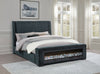 Preston Upholstered Queen Audio Flame Visualizer Bed Dark Blue — product view 2
