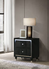 Ravenne 2-drawer Velvet Upholstered LED Nightstand with USB Black — product view 2