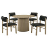 Hamlyn 5-piece Round Wood Dining Set Black and Natural Oak — product view 2