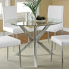 Vance Round 41-inch Glass Top Asterisk Dining Table Chrome — product view 2