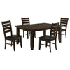 Dalila 5-piece Rectangular Dining Table Set Cappuccino — product view 2